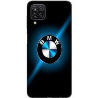 BMW Coque Pour Samsung galaxy A12 Logo BMW noir et bleu brillant