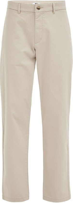 WE Fashion Heren regular fit chino lichtbruin