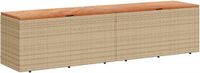 vidaXL - Tuinbox - 220x50x54 cm - poly rattan en acaciahout - beige