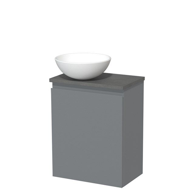 Maxaro Modulo Toiletmeubel 41 cm - Middengrijs - Donkergrijs Beton Blad