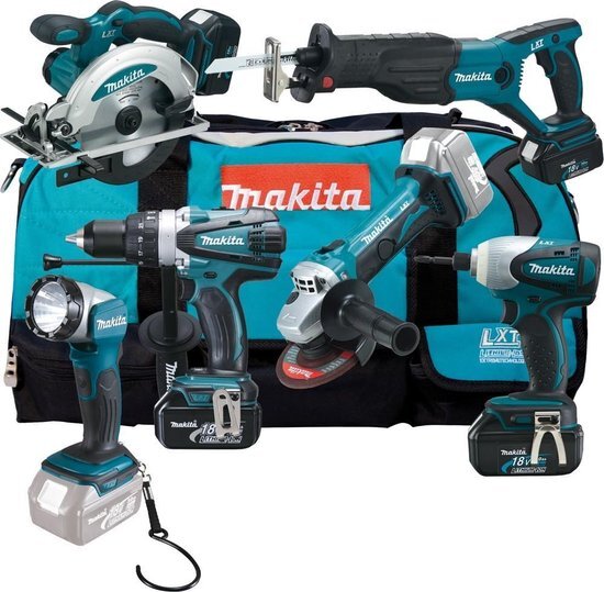 Makita DLX6011 18V Li-Ion accu 6 delige combiset 3x 3.0Ah accu in tas