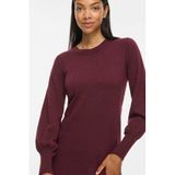 VILA jacquard gebreide jurk - donkerrood