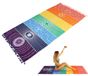 Elzusha Serviette de yoga antidérapante - 100% Coton - 59" x 30" - Doux et absorbant - Pour le yoga et la méditation - Design 7 Chakras