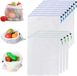 Sacs réutilisables pour légumes transparents 8 pcs 42x30 cm lavables.