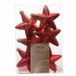 Merkloos Decoris kersthanger sterren - 6x st - rood - 7 cm - kunststof - kerstornamenten