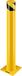 Barrière de sécurité Boule avec un diamètre de 4-1/2 pouces et une hauteur de 36 pouces, revêtement en poudre jaune. Barrière de sécurité en acier avec 4 boulons de fixation gratuits pour les zones où le trafic présente un risque