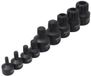 ASTA/SATRA Geko Kracht spline doppen 10 delige set op rail - veeltanddop bitten set - 12 tand bit - asta