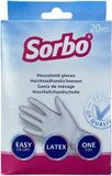 Sorbo Huishoudhandschoenen universeel - 20 handschoenen wegwerp - latex - one size