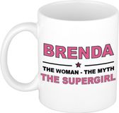 Bellatio Decorations naam cadeau mok - Brenda - Woman Myth Supergirl - koffiemok - 300 ml - collega - moederdag