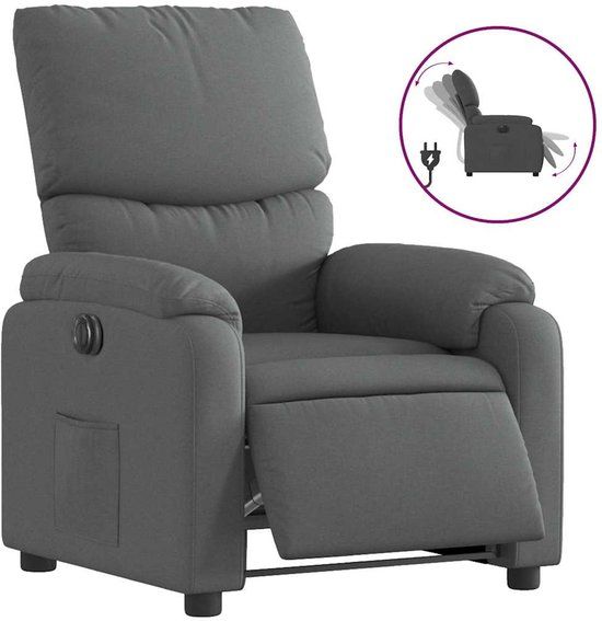 vidaXL Fauteuil elektrisch verstelbaar stof donkergrijs