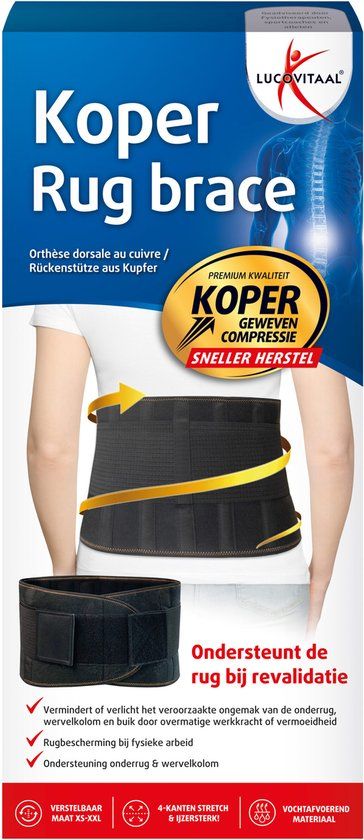 Lucovitaal Koper Rug Brace - Zwart - XS