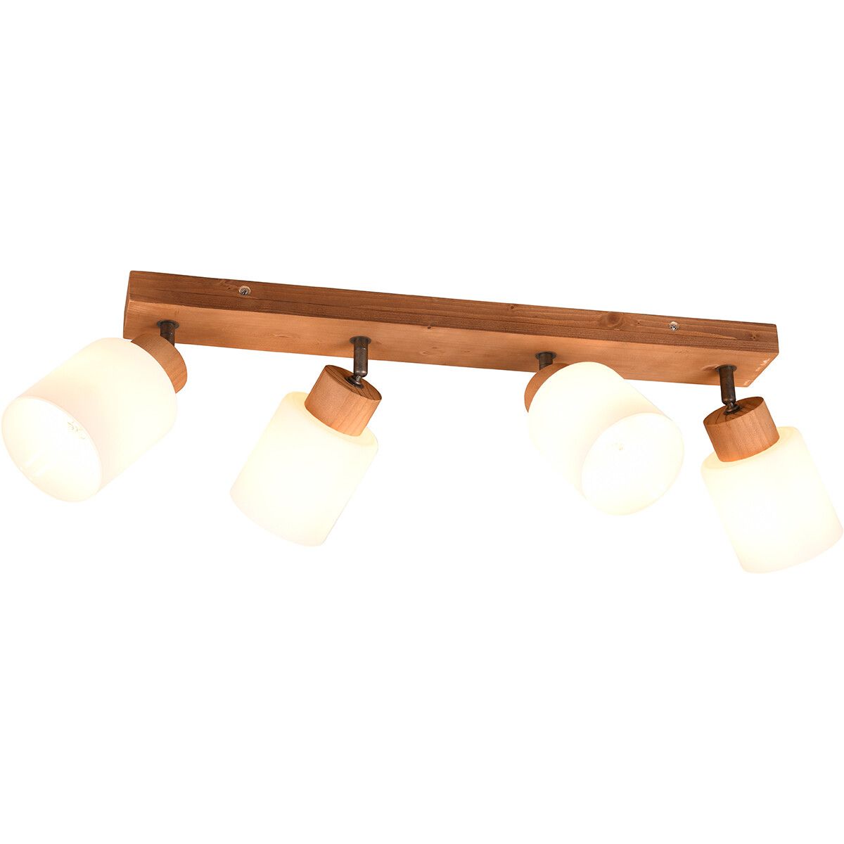 BES LED Trion Asmara Plafondspot - E14 - 4-lichts - Rechthoek - Mat Bruin - Hout - 210cm