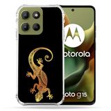 Cokitec Versterkte hoes voor Motorola G15 Animal Lezard Zwart