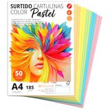 A4-karton, Ofituria A4-karton, 185 g/m², 100 stuks, gesorteerde kleuren