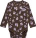 Hummel Kinderbody met lange mouwen, Gebloemd, Chocolate Brown, Maat 62