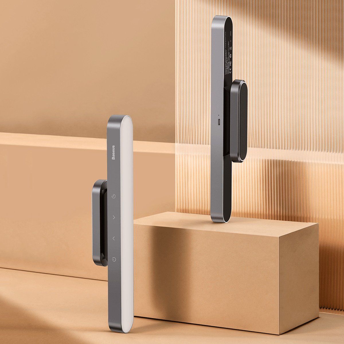 BASEUS - Draadloze Bureaulamp - Dimbaar - Touch Control - Magnetisch - Grijs