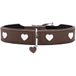HUNTER hondenhalsband LOVE, bruin/zwart, rundleer, handgemaakt, maat 42