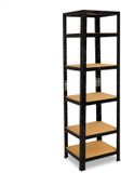 Shelfplaza BLACK metalen stellingkast - 180x45x45 cm - zwart - 6 planken