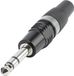 Hicon HI-J63SP-B Jackplug 6.35 mm Fiche, droit Nombre de pôles: 3 Stéréo Noir, Argent 1 pièce(s)