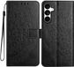 Merkloos Mandala Book Case Geschikt voor Samsung Galaxy S25 FE - Hoesje met Pasjeshouder Zwart