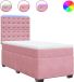 vidaXL Boxspringbed met matras, fluweel, roze, 90x200 cm