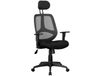 Chaise de bureau réglable en hauteur en tissu, noir