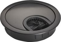 SOTECH Kabeldoorvoer zwart mat Boormaat Ø 60 mm Buitenmaat Ø 68 mm Kabelinvoer van metaal met borstelafdichting