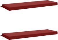 vidaXL Bankkussens SOEST 2 st 100% Polyester Wijnrood 150 x 50 x 8 cm