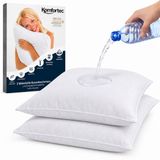 Komfortec Set van 2 Waterdichte Kussenbeschermers 40x40 cm - Ademende Kussenhoes-Hypoallergene Kussenslopen - Anti-mijt