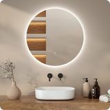 Mirlux Badkamerspiegel met LED Verlichting & Verwarming – Wandspiegel Rond – Anti Condens Douchespiegel - 80CM