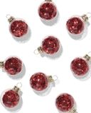 HEMA Boules de Noël en verre rouge - 9 pièces