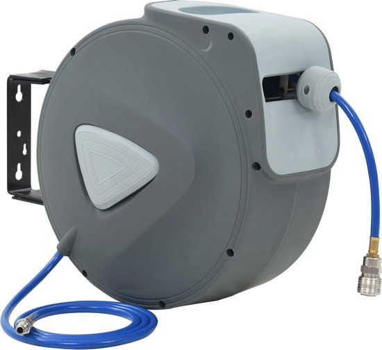 vidaXL Automatische luchthaspel - 1/4" - 30 m - Grijs
