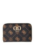 GUESS Emelie Logo SLG Zip Around Wallet Espresso Logo donkerbruin
