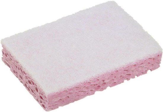 Spontex Viscose Schuur Spons - 10 stuks - Roze/Wit