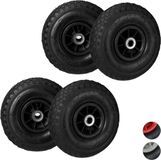 Merkloos 4x steekwagenwiel 3.00-4 - luchtband - 260x85 mm - 80 kg
