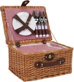 BADAWIN Picknickmand als koelbox - voor 4 personen - Riet - Licht bruin