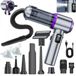 Aspirateur à main sans fil - 24 000 Pa, 5 V - Aspirer et souffler/gonfler - Écran LCD - Plus de 6 embouts - Aspirateur combiné - Réservoir à poussière