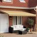 Maison Exclusive - Parasol électrique, 4,5 x 3 mètre, rayé jaune, gris et blanc