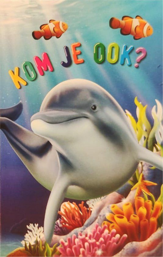 Uitnodigingskaarten - Dolfijn - 6 stuks - A6 - Gevouwen kaart - Modern