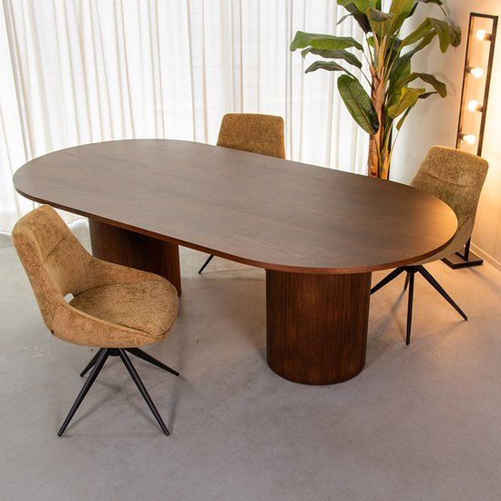 LABEL51 Oliva Eetkamertafel - Bruin - Eiken - 240 cm