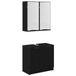 vidaXL Ensemble de meubles de salle de bain, 2 pièces, noir, aspect chêne, panneau de particules