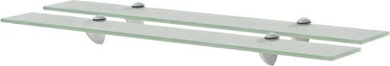 vidaXL Zwevende Schappen - Set van 2 - 70x10 cm - 8 mm Glas