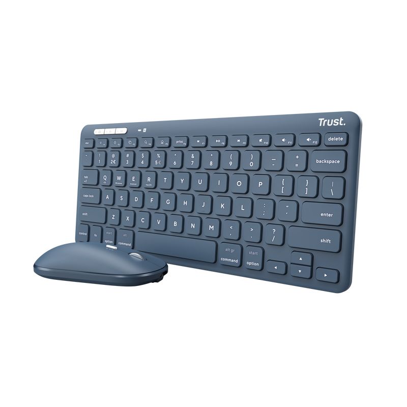Trust Lyra Wireless Keyboard & Mouse Combo - Bluetooth, US English, Blue