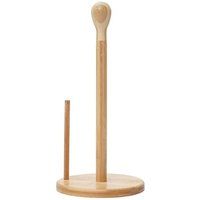 Keukenrolhouder HWC-B84, keukenrolhouder, bamboe 34x16x16cm