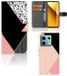 B2Ctelecom Xiaomi Redmi Note 13 5G Book Case Zwart Roze Vormen