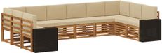 vidaXL Buiten bankenset 10 st Natuurlijk en Beige Polyester