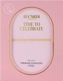 Lucardi Dames Gerecycled stalen goldplated enkelband saturn