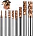 Solidchoice - Set de 8 fraises à queue en carbure de tungstène pour usinage CNC