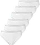 SCHIESSER Slip Set van 6 Dames Wit Effen Katoen/Elastaan L