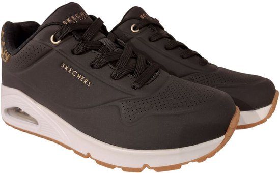 Skechers Uno - Jungle Nite Sneaker - Zwart Luipaard - Dames - Maat 38.5